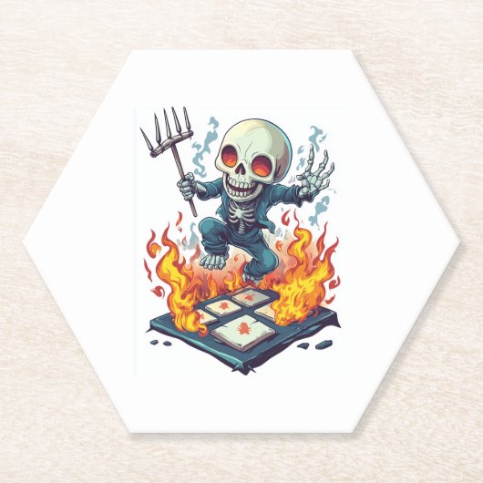 Hopscotch from Hell - Funny Demon Skull Untersetzer (Vorderseite)