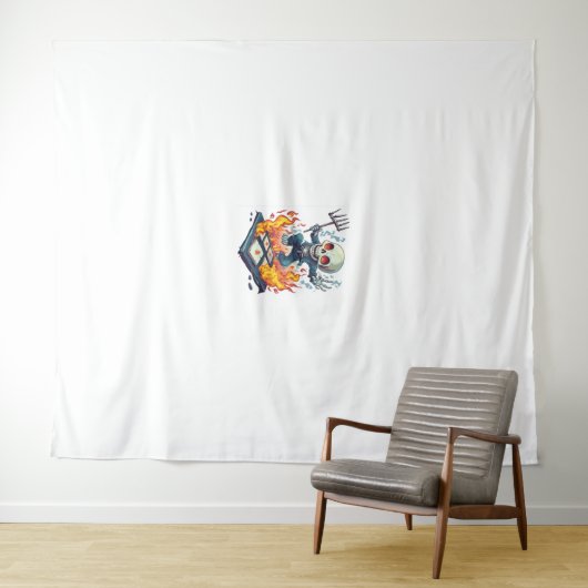 Hopscotch from Hell - Funny Demon Skull Wandteppich (Beispiel (Horizontal))