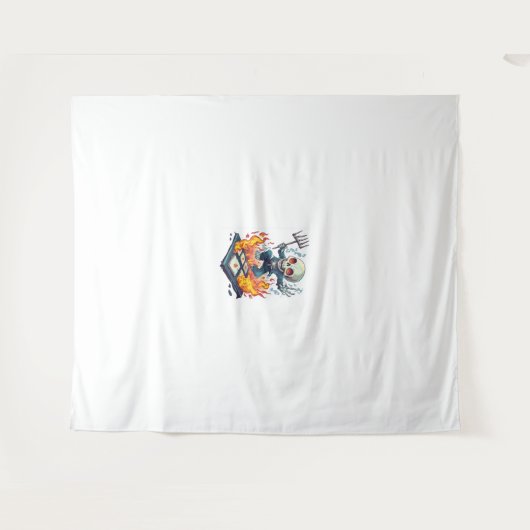 Hopscotch from Hell - Funny Demon Skull Wandteppich (Vorderseite (Horizontal))