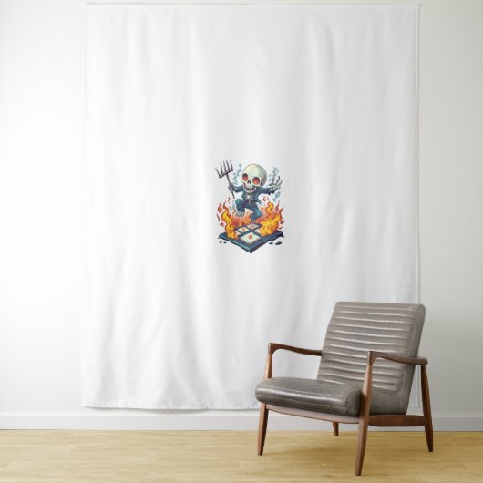 Hopscotch from Hell - Funny Demon Skull Wandteppich (Beispiel)