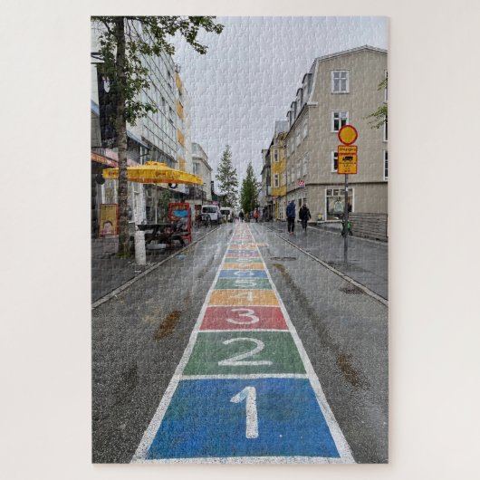 Hopscotch in Downtown Reykjavik, Island Puzzle (Vertikal)