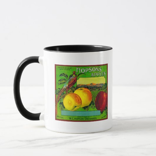 Hopsons Apple Crate LabelMilton, WA Tasse (Links)