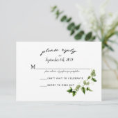Hopvine Wedding Invitation RSVP Card Karte (Stehend Vorderseite)