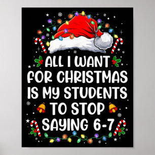 Hör auf 6-7 Lustige Lehrer Schüler 67 Weihnachten Poster