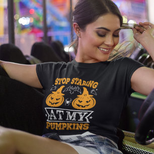 Hör auf, an meinem Kürbisspinnen Halloween zu stin T-Shirt