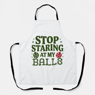 Hör auf, an meinen Ballen dreckiger Weihnachtsfeie Schürze