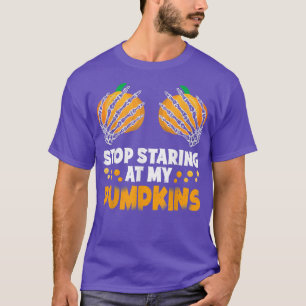 Hör auf, an meinen Kürbiskins Skeletton Halloween  T-Shirt