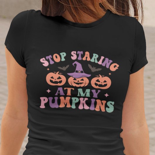 Hör auf, an meiner Kürbiskins Halloween-Hexe zu st T-Shirt