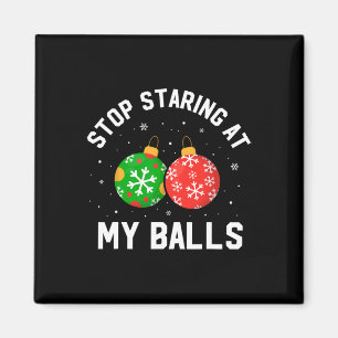 Hör auf, auf meinen lustigen dreckigen Weihnachts- Magnet