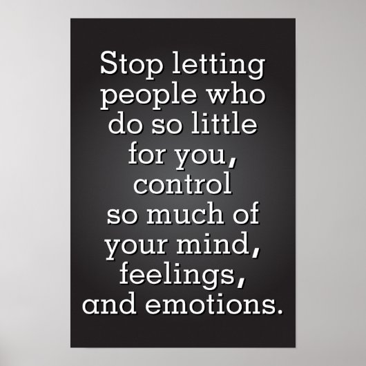 Hör auf, Kontrolle Lassen Poster (Vorne)