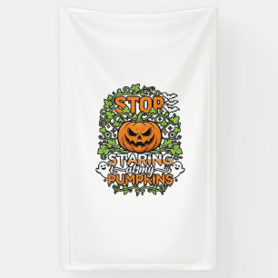 Hör auf Kürbisse Halloween Geister Fledermäuse anz Banner