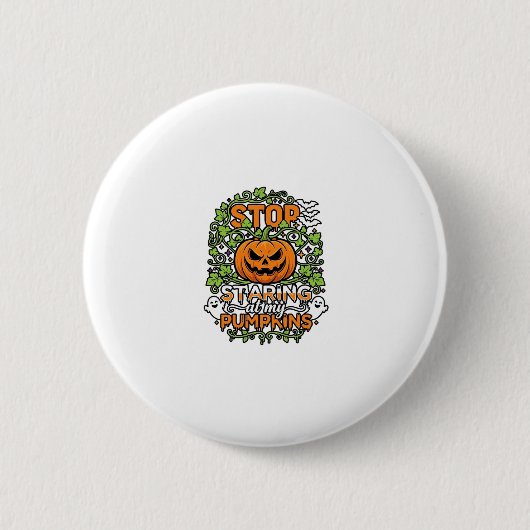 Hör auf Kürbisse Halloween Geister Fledermäuse anz Button (Vorderseite)