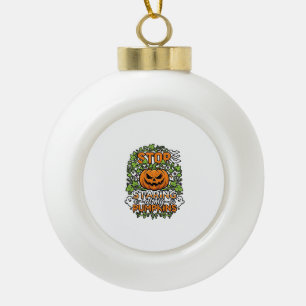 Hör auf Kürbisse Halloween Geister Fledermäuse anz Keramik Kugel-Ornament