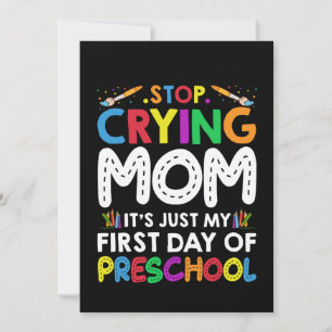 Hör auf, Mama zu weinen - nur mein erster Schultag Einladung