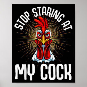 Hör auf, meine lustige Bäuerin sarkastisch Huhn an Poster