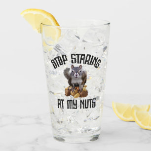 Hör auf, meine Nüsse anzustarren - lustiger Eichhö Glas