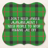 Hör auf, mich grün Kariert zu küssen Untersetzer (Vorderseite)