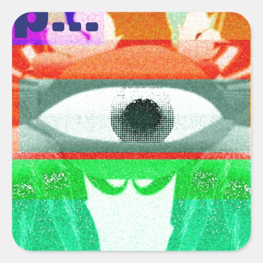 Hör auf! quadratischer aufkleber (Vorderseite)