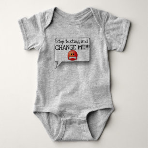 Hör auf simsen und ändere mich! Baby Text mit EMOJ Strampler