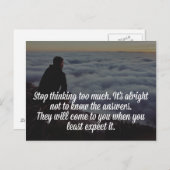 Hör auf, so viel Zitat zu denken Postkarte (Vorne/Hinten)