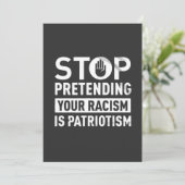 Hör auf, so zu tun, als wäre dein Rassismus Patrio Save The Date (Stehend Vorderseite)