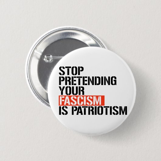Hör auf, so zu tun, als wäre Patriotismus dein Fas Button (Vorne & Hinten)