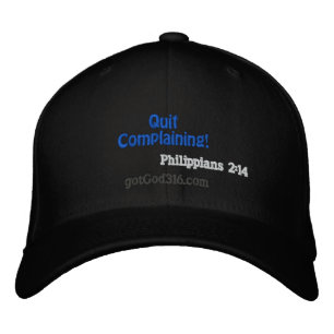 Hör auf zu beschweren! gotGod316.com Phil 2:14 Woo Bestickte Baseballkappe