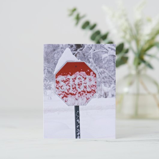 Hör auf zu schneien! postkarte (Stehend Vorderseite)