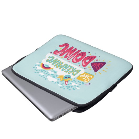 Hör auf zu träumen, fang an, blass türkis zu werde laptopschutzhülle (Vorne Knopf)