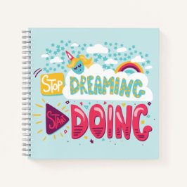 Hör auf zu träumen, fang an, blass türkis zu werde notizblock