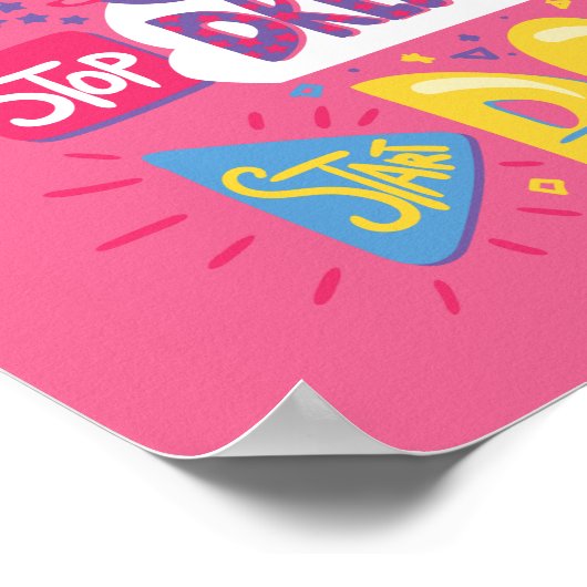 Hör auf zu träumen, fang an, dunkle Violette zu ma Poster (Ecke)