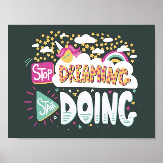 Hör auf zu träumen, fang an, grün zu machen poster (Vorne)