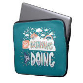 Hör auf zu träumen, mach Dunkeltürkis. Laptopschutzhülle (Vorderseite Links)