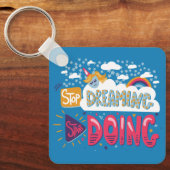 Hör auf zu träumen, mach Stahl blaues Metall. Schlüsselanhänger (Vorderseite)