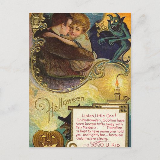 Hör mal Kleines zu Halloween Postkarte (Vorderseite)