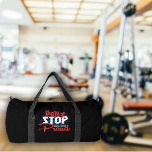 Hör nicht auf, bis du stolz bist duffle bag