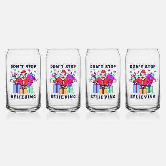 Hör nicht auf, dem Weihnachtsmann mit Geschenken z Dosenglas (Vorderseite)