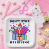 Hör nicht auf, dem Weihnachtsmann mit Geschenken z Pappteller (Party)