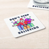 Hör nicht auf, dem Weihnachtsmann mit Geschenken z Rechteckiger Pappuntersetzer (angewinkelt)