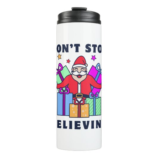 Hör nicht auf, dem Weihnachtsmann mit Geschenken z Thermosbecher (Vorderseite)