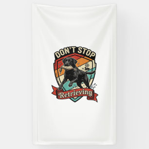 Hör nicht auf, schwarzen Labradorhund Ente Retro z Banner