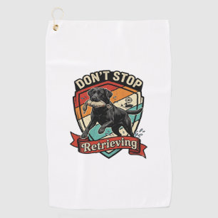 Hör nicht auf, schwarzen Labradorhund Ente Retro z Golfhandtuch