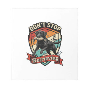 Hör nicht auf, schwarzen Labradorhund Ente Retro z Notizblock