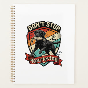 Hör nicht auf, schwarzen Labradorhund Ente Retro z Planer