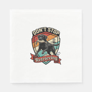 Hör nicht auf, schwarzen Labradorhund Ente Retro z Serviette
