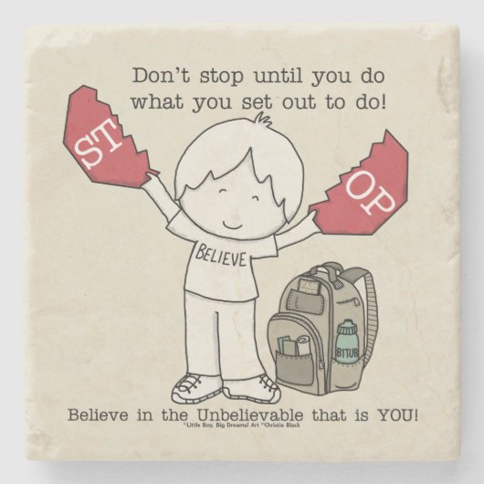 Hör nicht auf steinuntersetzer (Vorderseite)