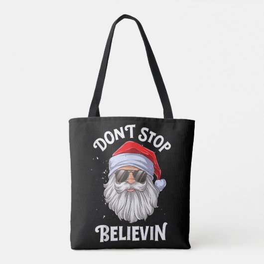 Hör nicht auf Weihnachten zu glauben Tasche (Rückseite)