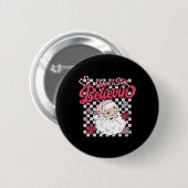 Hör nicht auf zu glauben 'Spaß Weihnachtsmann Pink Button (Vorne & Hinten)
