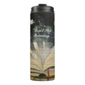 "Hör nicht auf zu glauben." Thermobecher Thermosbecher (Vorderseite)