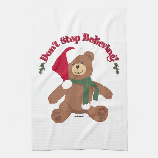 Hör nicht auf zu glauben! Weihnachtsbär Handtuch (Vertikal)